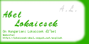 abel lokaicsek business card
